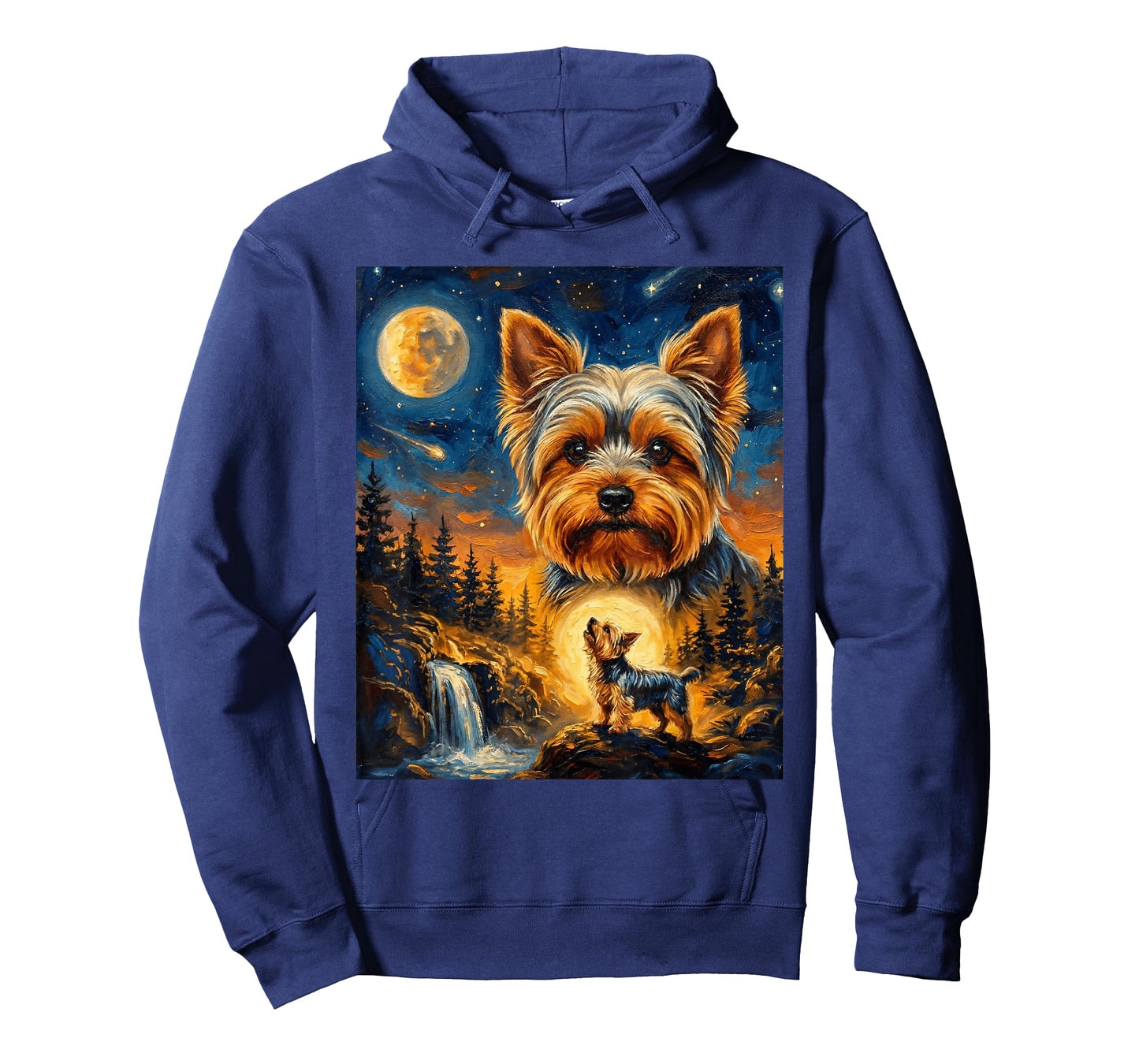 Yorkie Howling to The Moon Vintage Dog T-Shirt