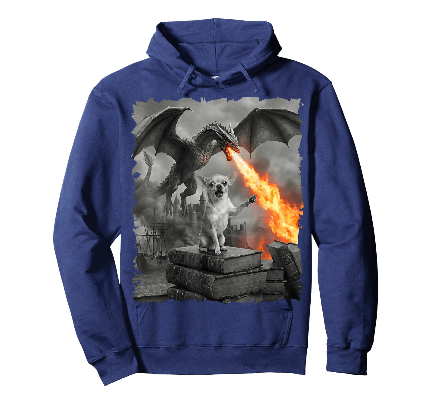 Chihuahua Dragon Fantasy Art Fire Breathing Drake Graphic T-Shirt