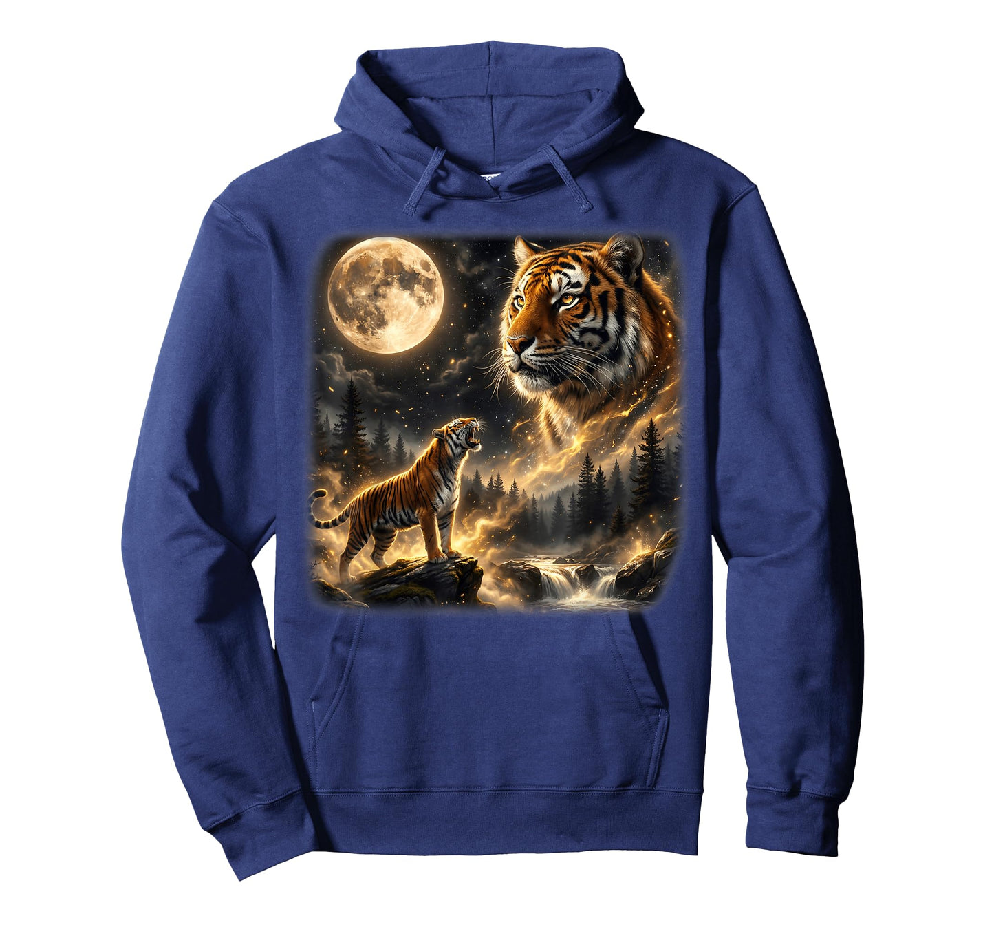 Tiger Howling to The Moon Vintage 90s Retro Cat Animal Lover T-Shirt