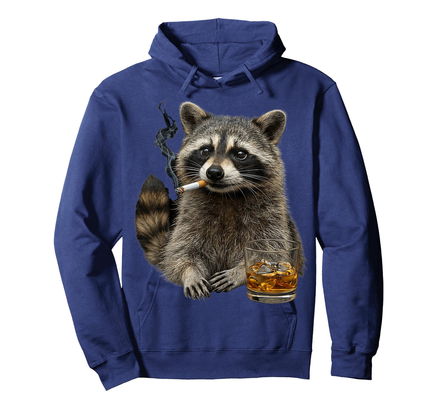 Raccoon Smoking Cigarette Whisky Lover Funny Raccoon T-Shirt