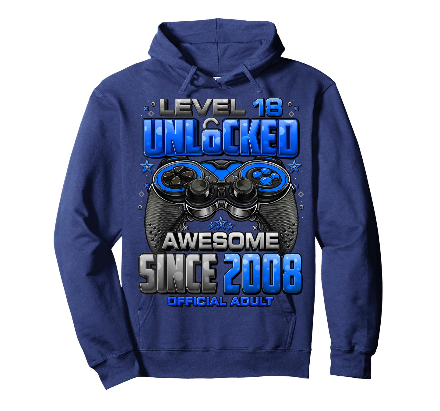 Level 18 Unlocked Awesome Since 2008 18th Birthday Gaming T-Shirt
