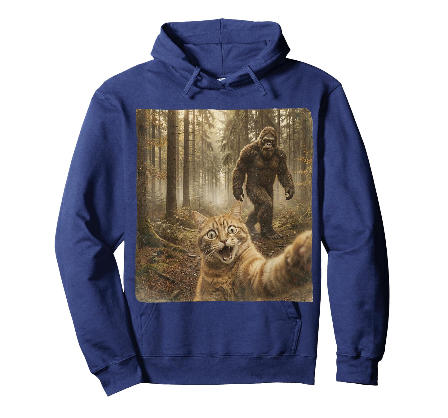 Funny Cat Selfie Sasquatch Bigfoot Humor Graphic Cat Lover T-Shirt