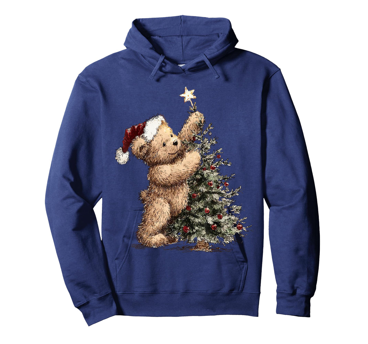 Cute Vintage Christmas Tree and Teddy Bear Santa Holiday T-Shirt