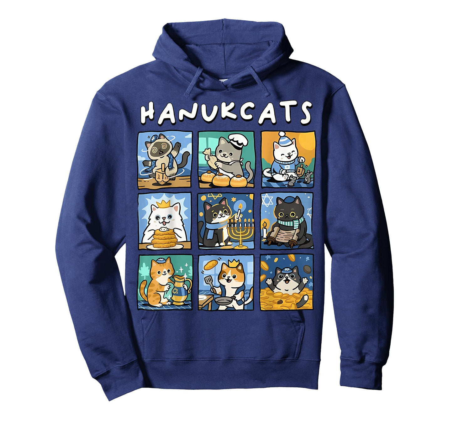 Hanukcats Hanukkah Cat Menorah Jewish Chanukah Gift T-Shirt