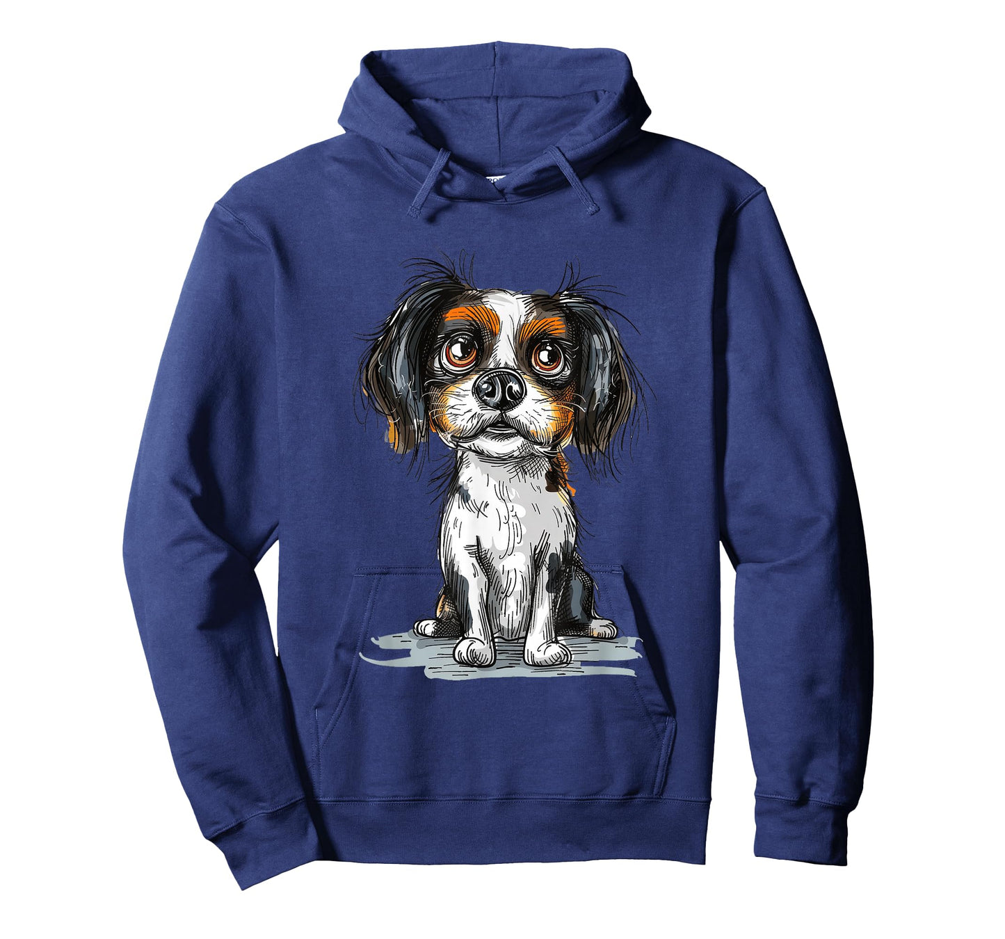 Cute Tricolor Cavalier King Charles Spaniel Puppy Dog Art T-Shirt