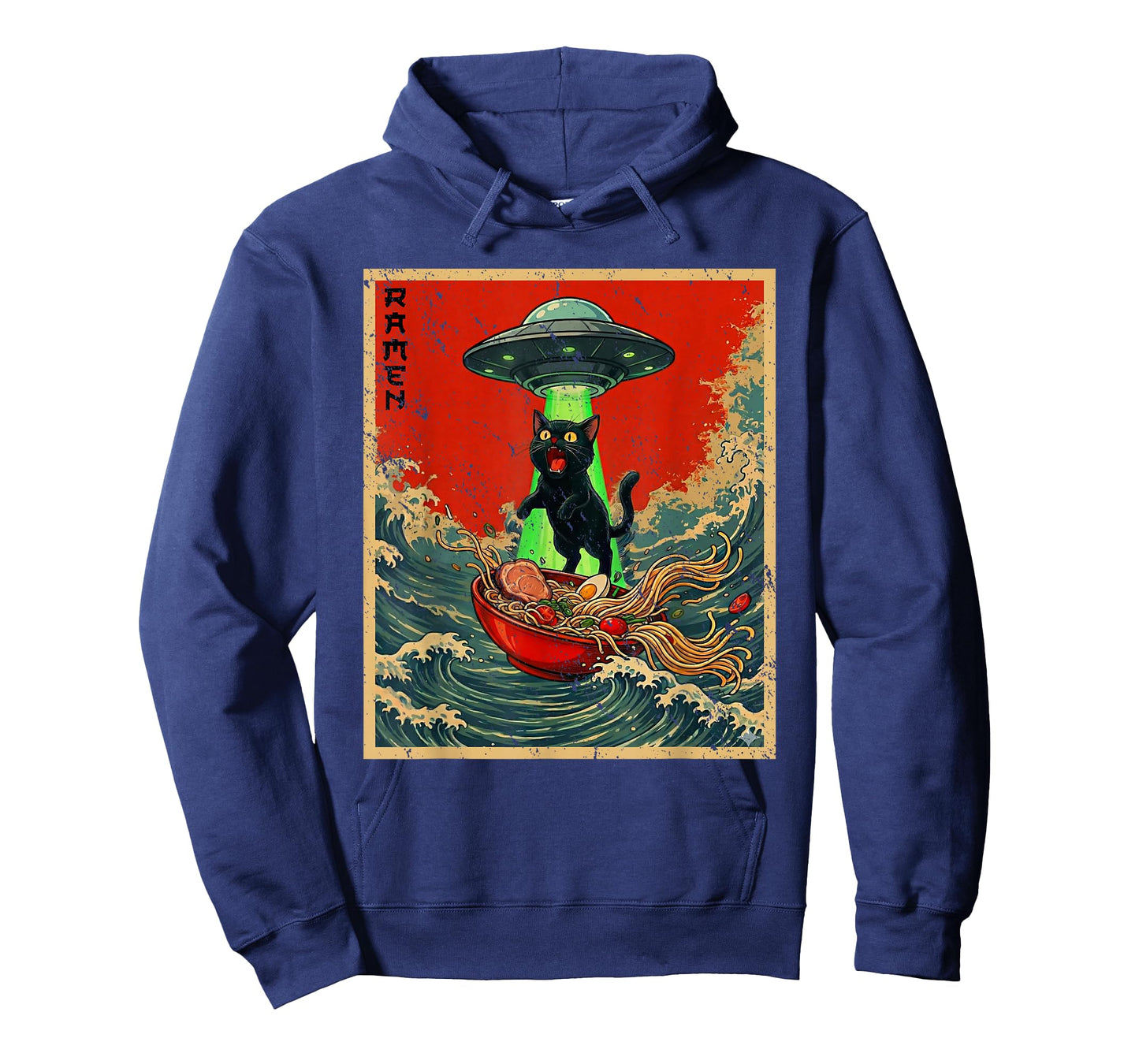 Cat Ramen UFO Japanese Anime Graphic Tees Men Women Teens T-Shirt