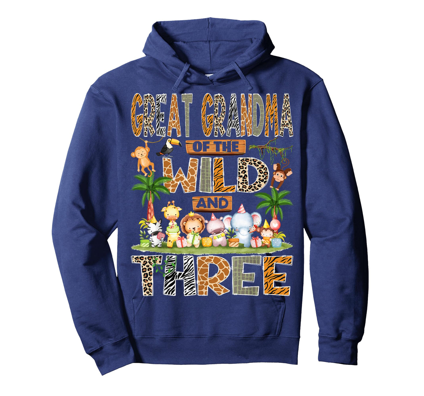 Great Grandma of The Wild & Three 3rd Birthday Boy Safari T-Shirt