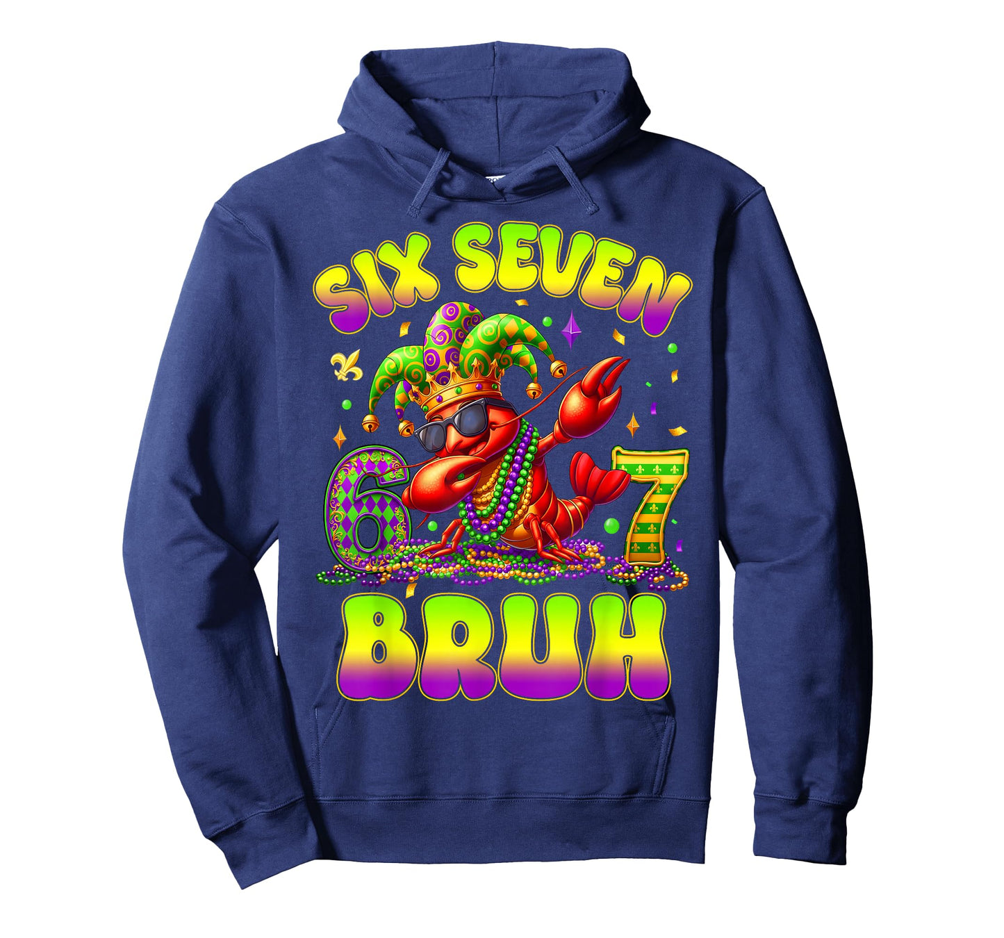 Six Seven Mardi Gras 67 Crawfish Beads Carnival Boy Kids 6 7 T-Shirt