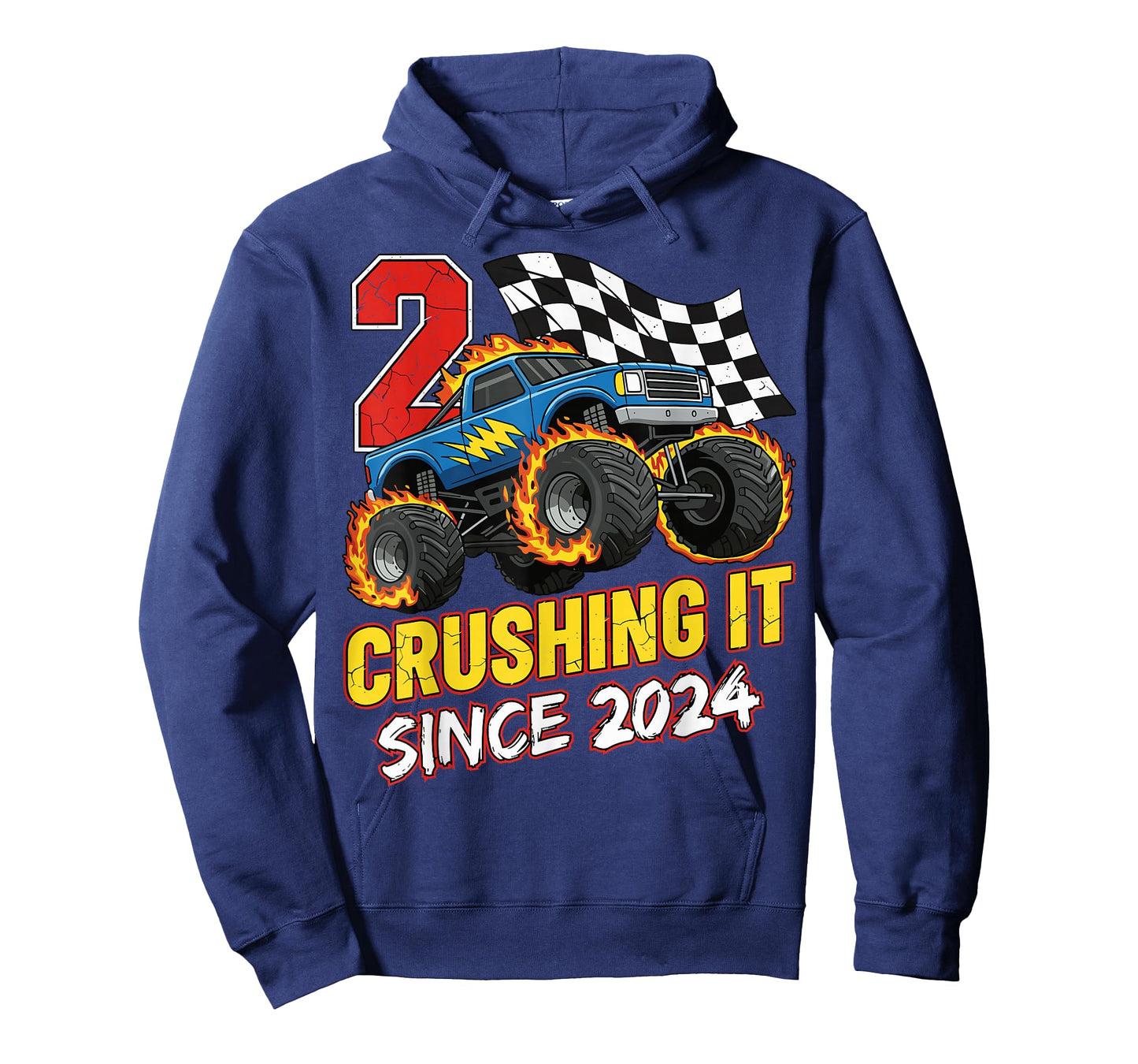 Birthday Monster Truck 2 Year Old Boys 2nd Party Born 2024 T-Shirt