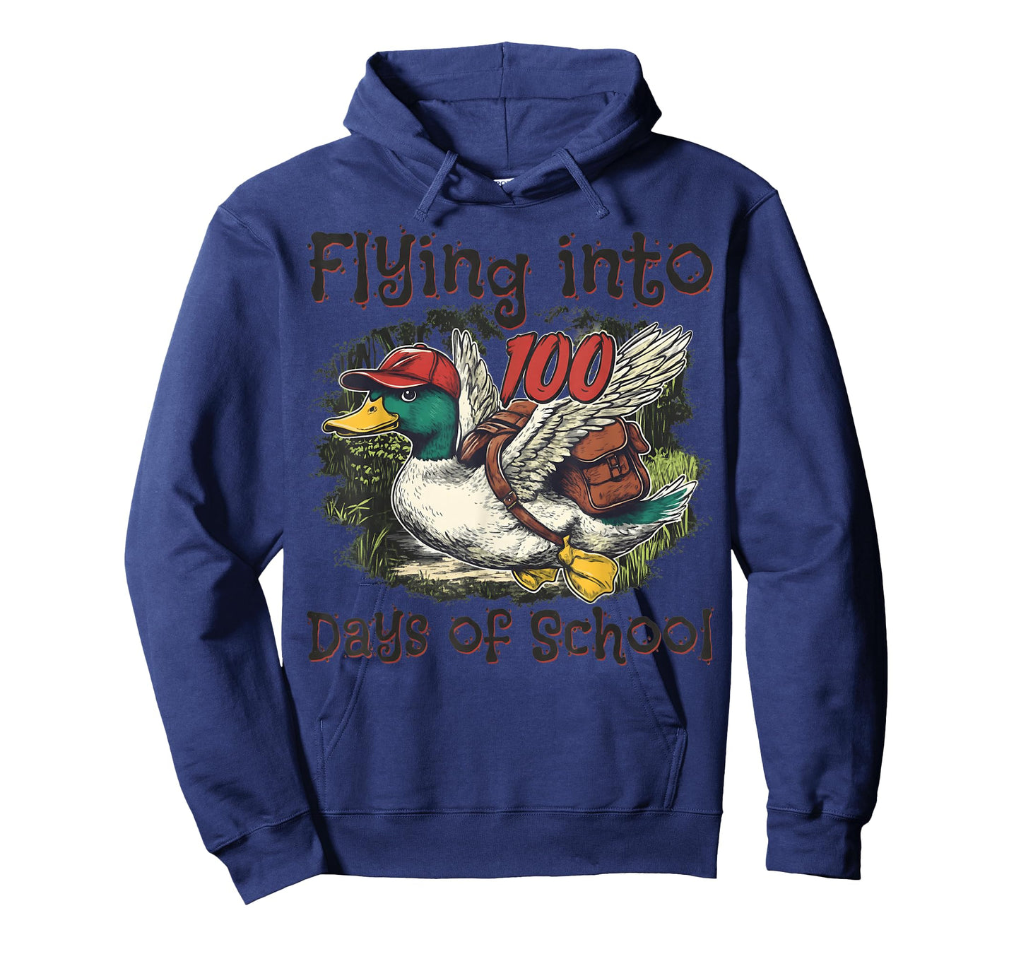 Flying Into 100 Days of School Duck Hunting 100th Day of SCH T-Shirt
