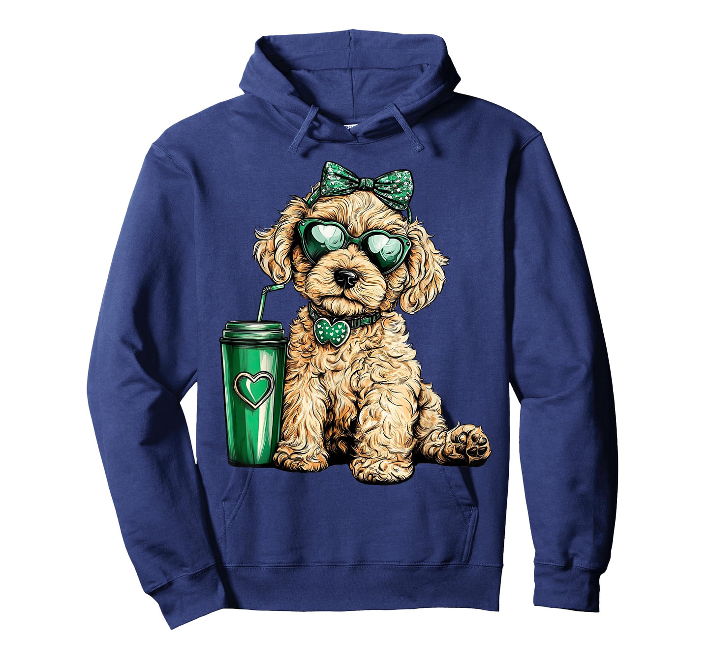 St Patricks Day Golden Doodle Sunglasses Coffee Irish Dog T-Shirt