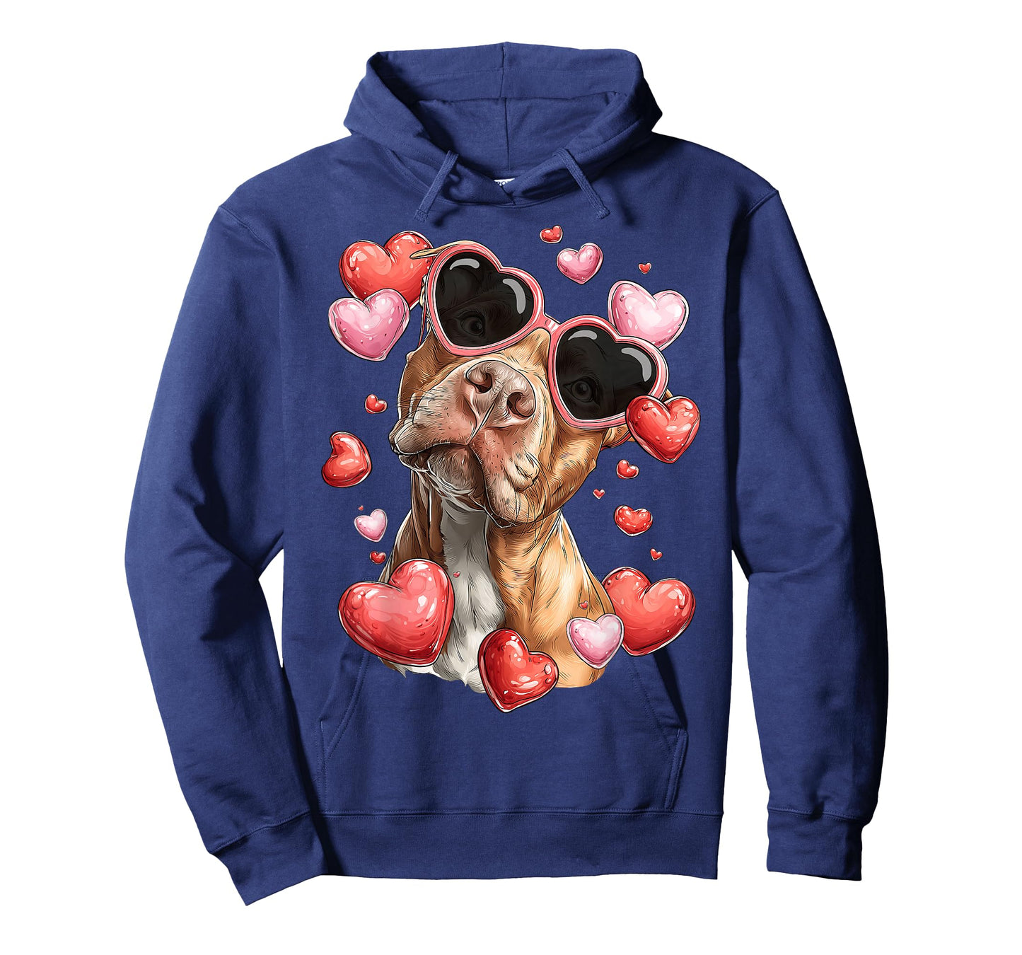 Pitbull Dog Valentine's Day Heart Glasses T-Shirt