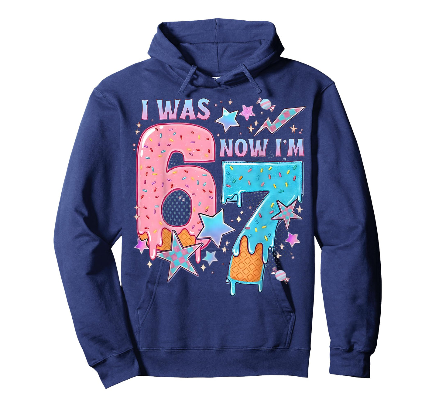 7 Year Old Birthday i was 6 Now I'm 7 67 Funny for Kids T-Shirt