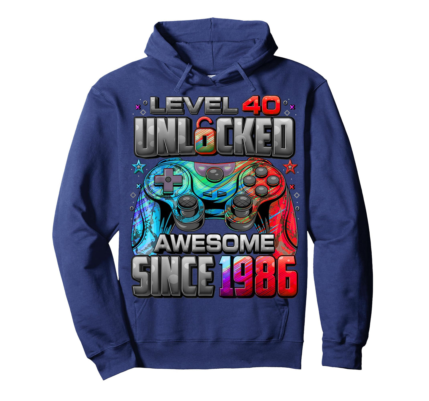 Level 40 Unlocked Awesome Since 1986 40th Birthday Gaming T-Shirt
