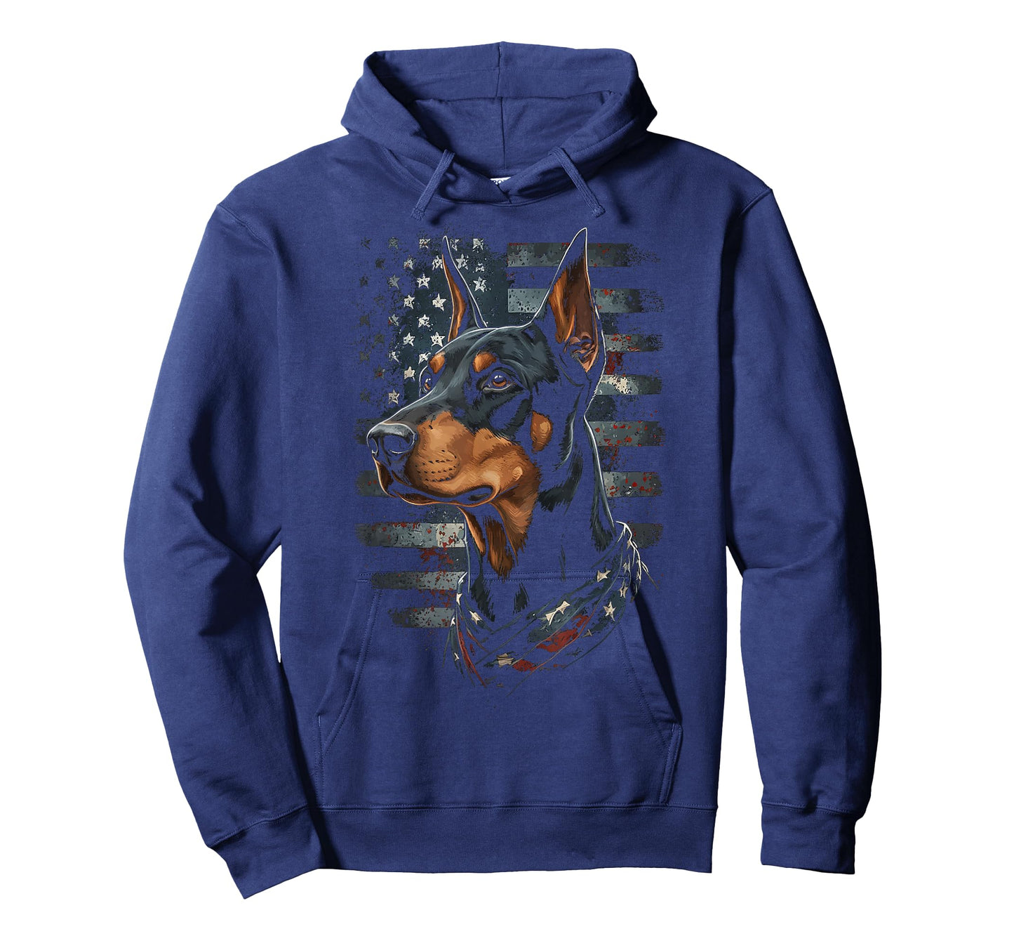 Doberman Pinscher Dog American Flag Patriotic Vintage USA T-Shirt