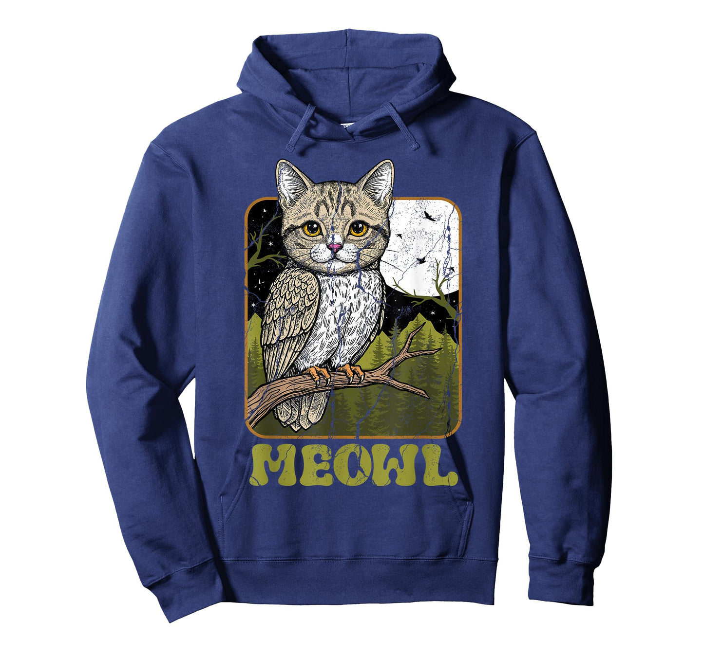 Funny Cat Owl Meme Meowl Internet Brainrot Cursed Vintage T-Shirt
