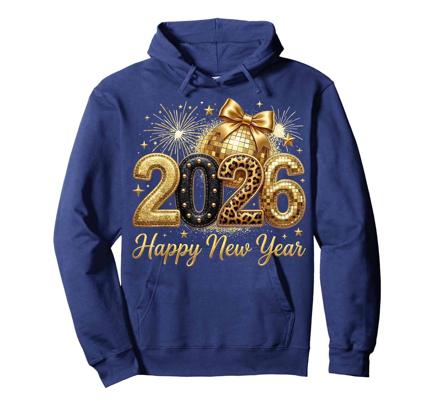 Happy New Year Party 2026 Disco Ball Bow Matching Men Women T-Shirt