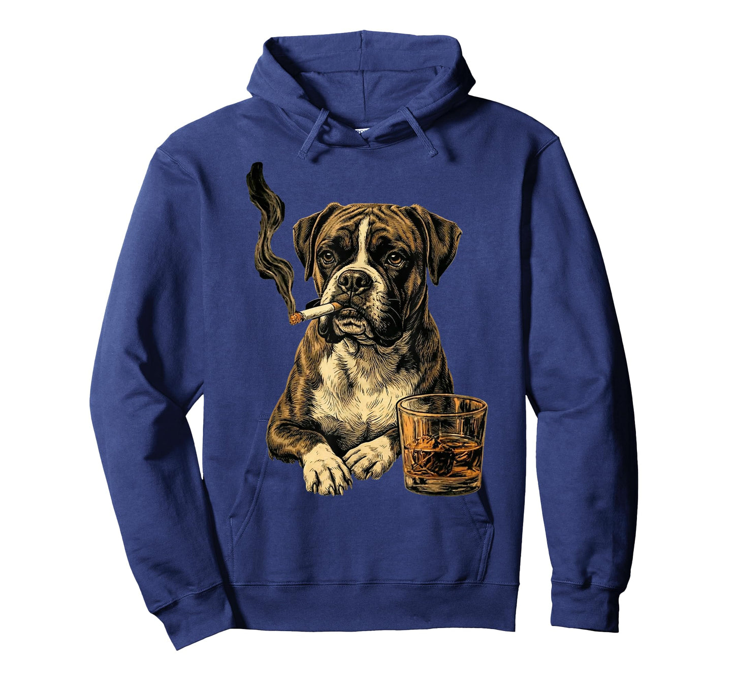 Funny Boxer Dog Smoking Cigarette Whisky Lover Funny Dog T-Shirt