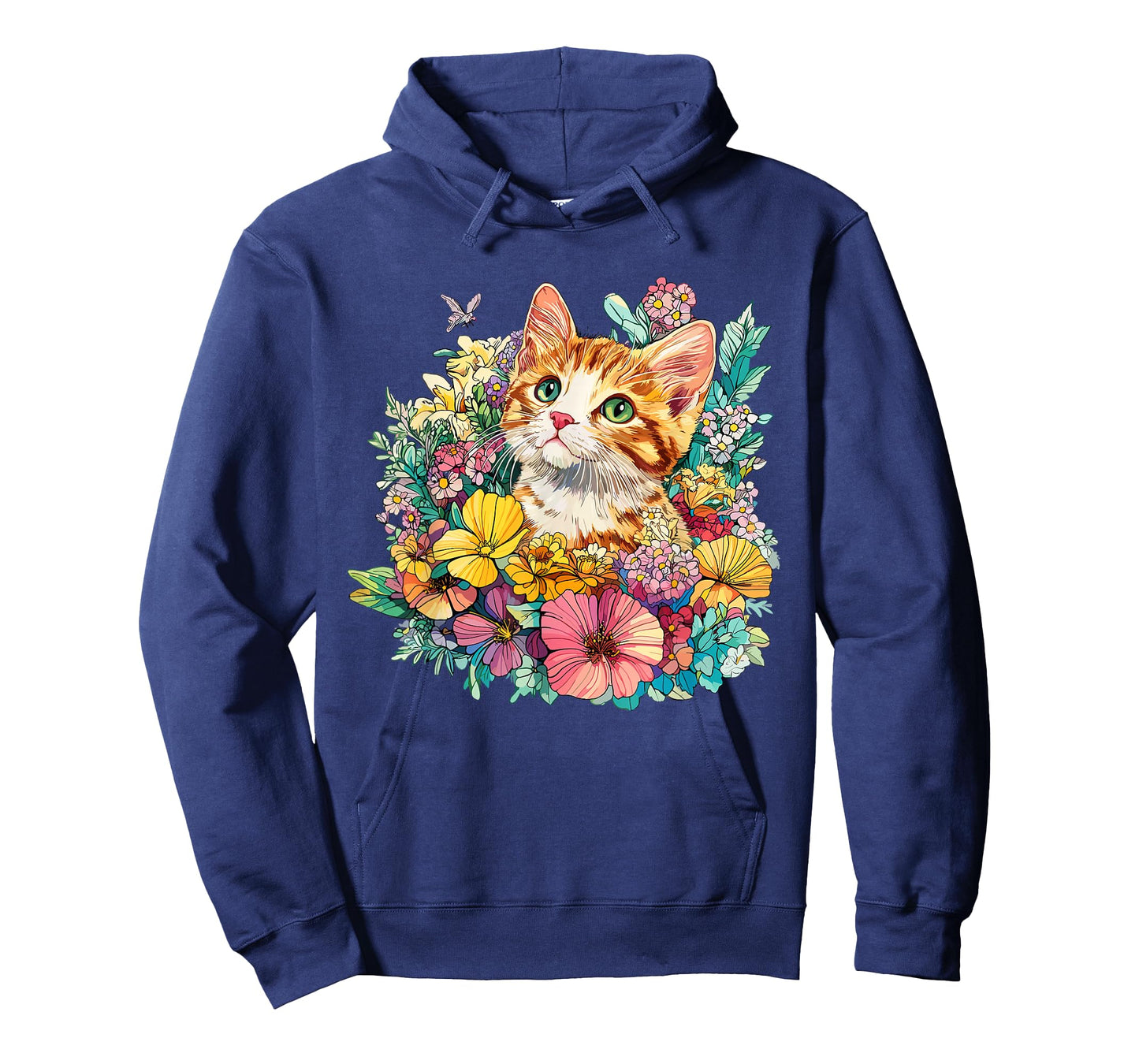 Cute Orange Tabby Cat in Wildflowers Spring Meadow T-Shirt