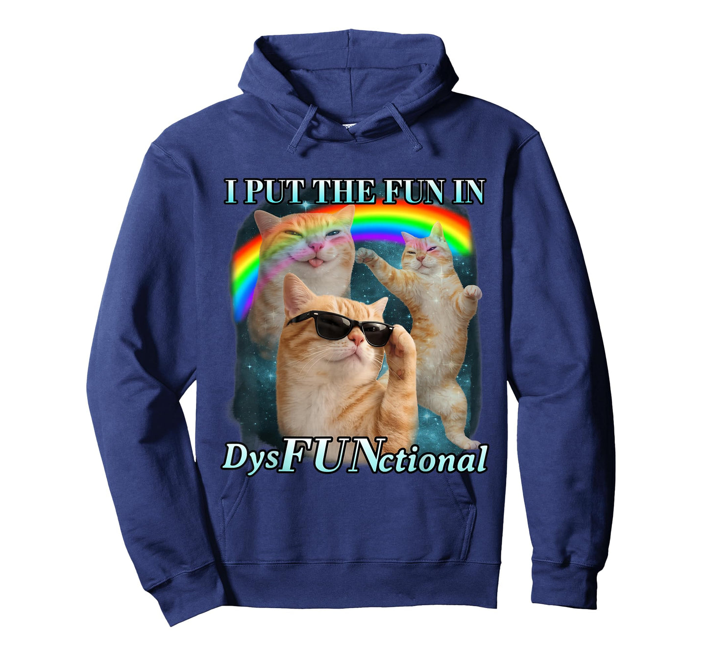 I Put The Fun in Dysfunctional Funny Cat Meme Bootleg T-Shirt