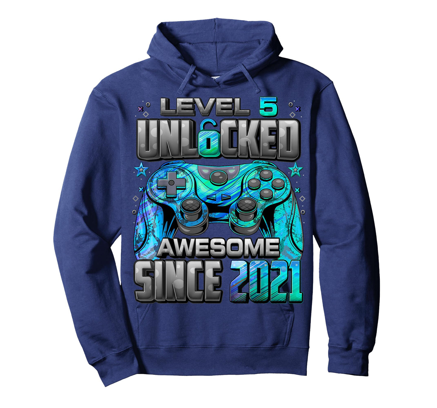 Level 5 Unlocked Awesome Since 2021 5th Birthday Gaming T-Shirt