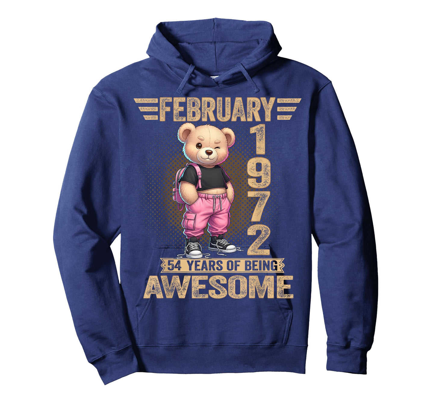 February 1972 54th Birthday 54 Year Teddy Bear Being Awesome T-Shirt