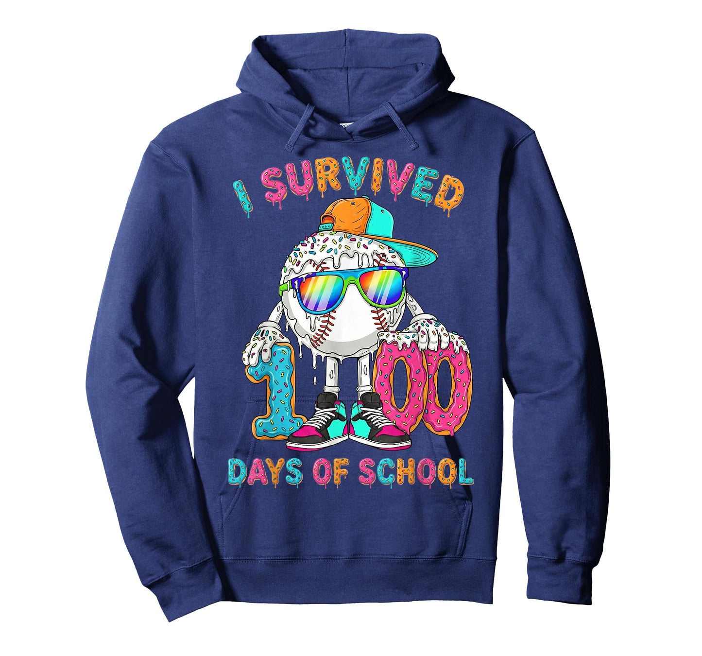 I Survived 100 Days of School Baseball 6 7 Ice Cream T-Shirt