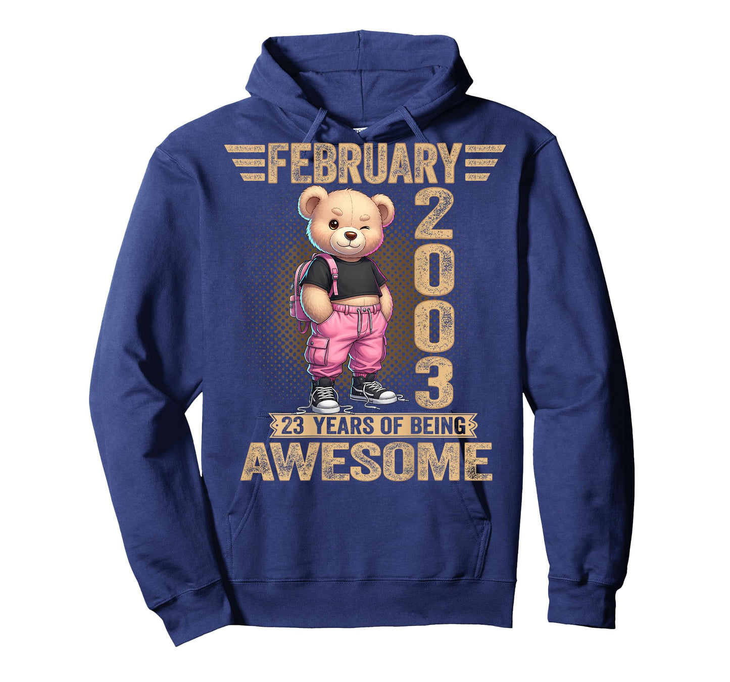 (ON Back) February 2003 23rd Birthday 23 Year Teddy Bear T-Shirt