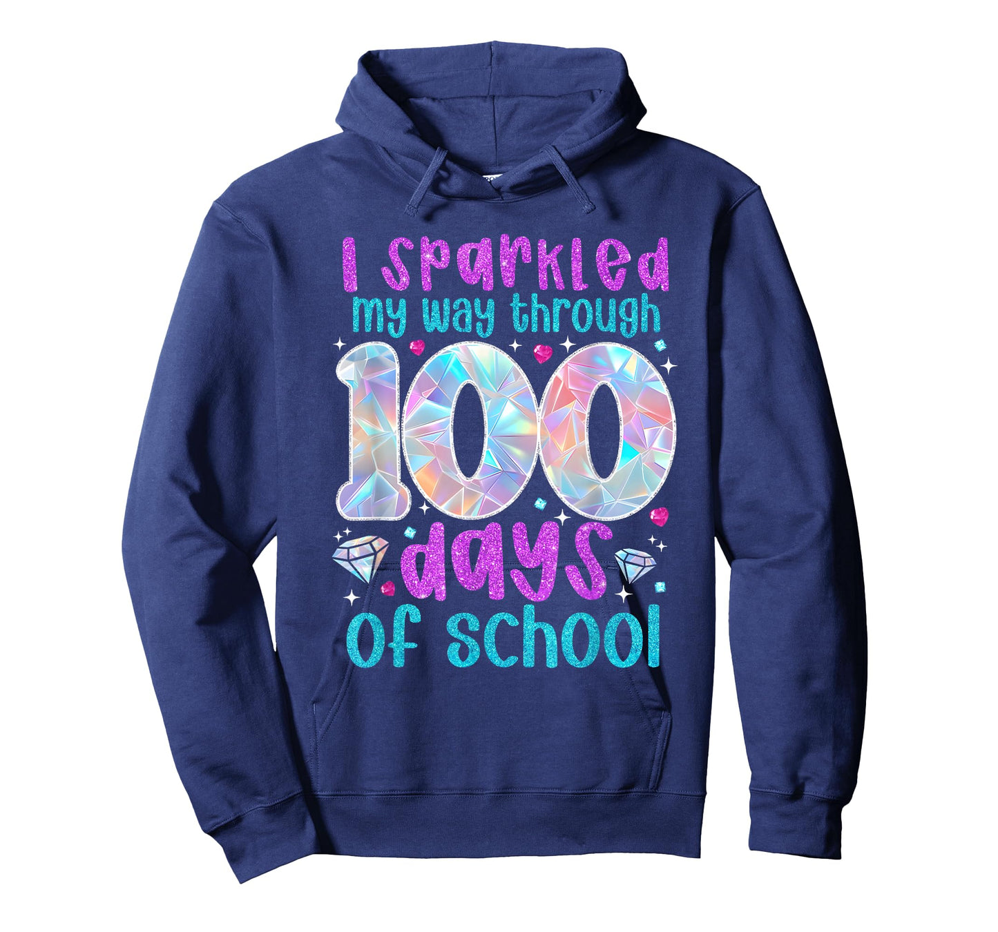 I Sparkled My Way Through 100 Days of School Funny Print T-Shirt
