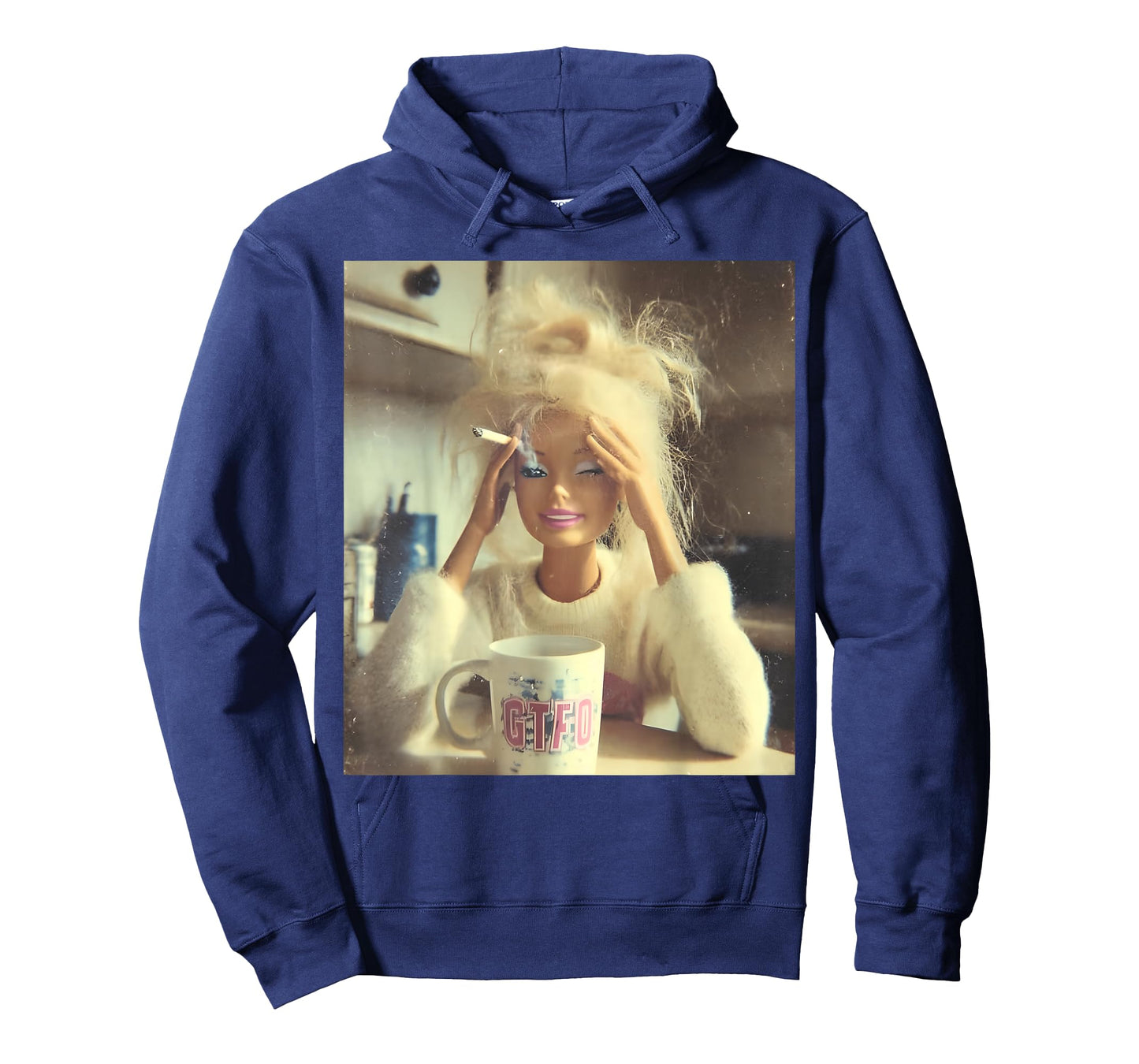 Funny Doll Face Sarcastic Doll Smoking Y2K T-Shirt