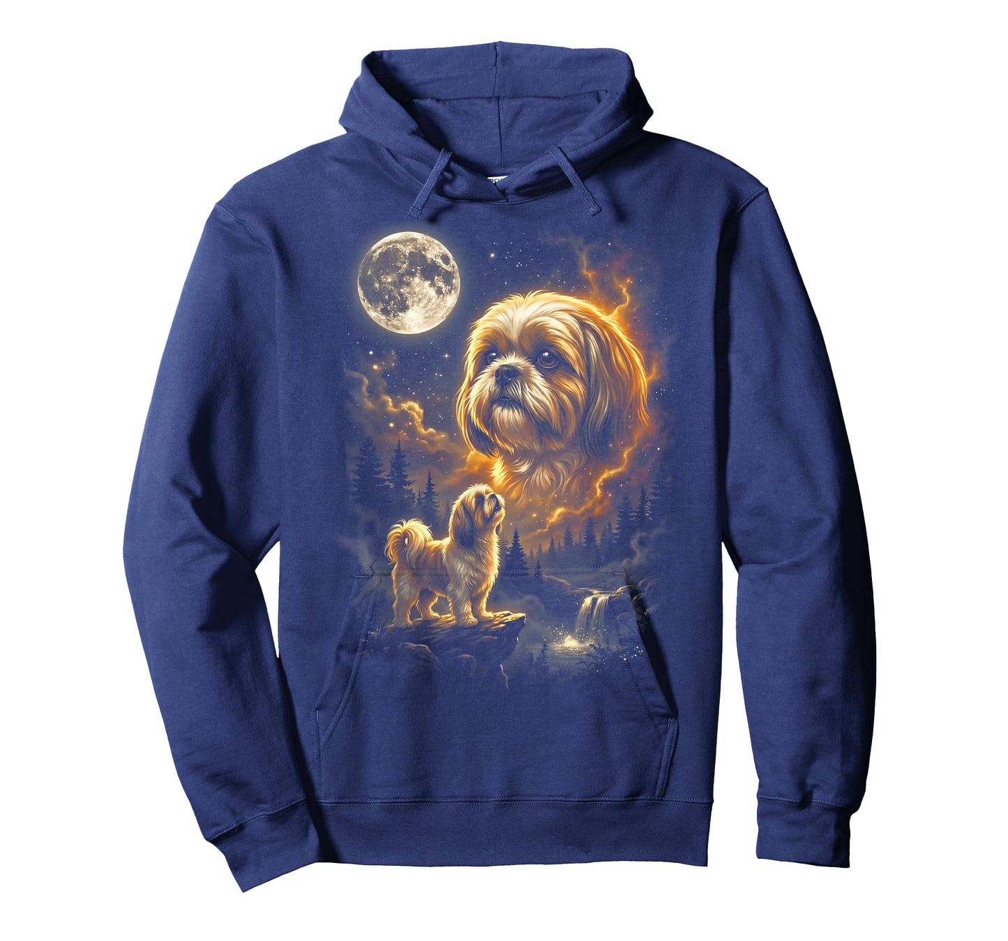 Shih Tzu Howling to The Moon Retro Vintage 90s Funny Dog T-Shirt