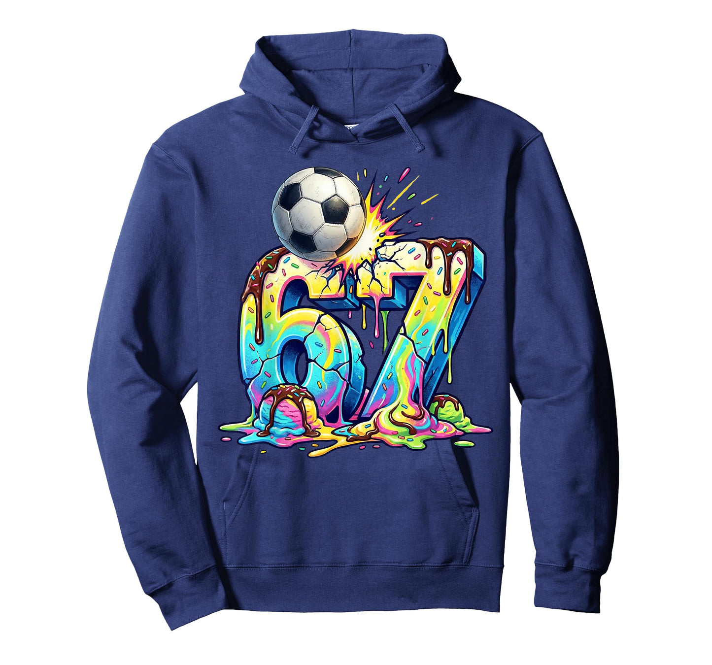 Ice Cream Drip Soccer 67 Six Seven Funny Gen Alpha 6-7 Meme T-Shirt
