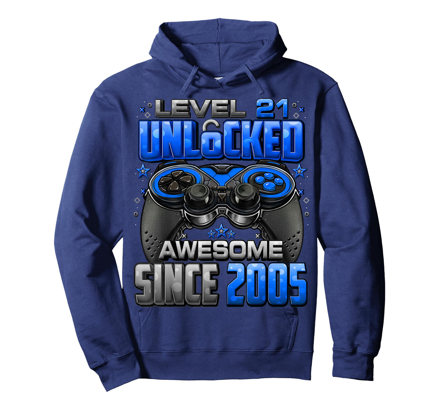 Level 21 Unlocked Awesome Since 2005 21st Birthday Gaming T-Shirt