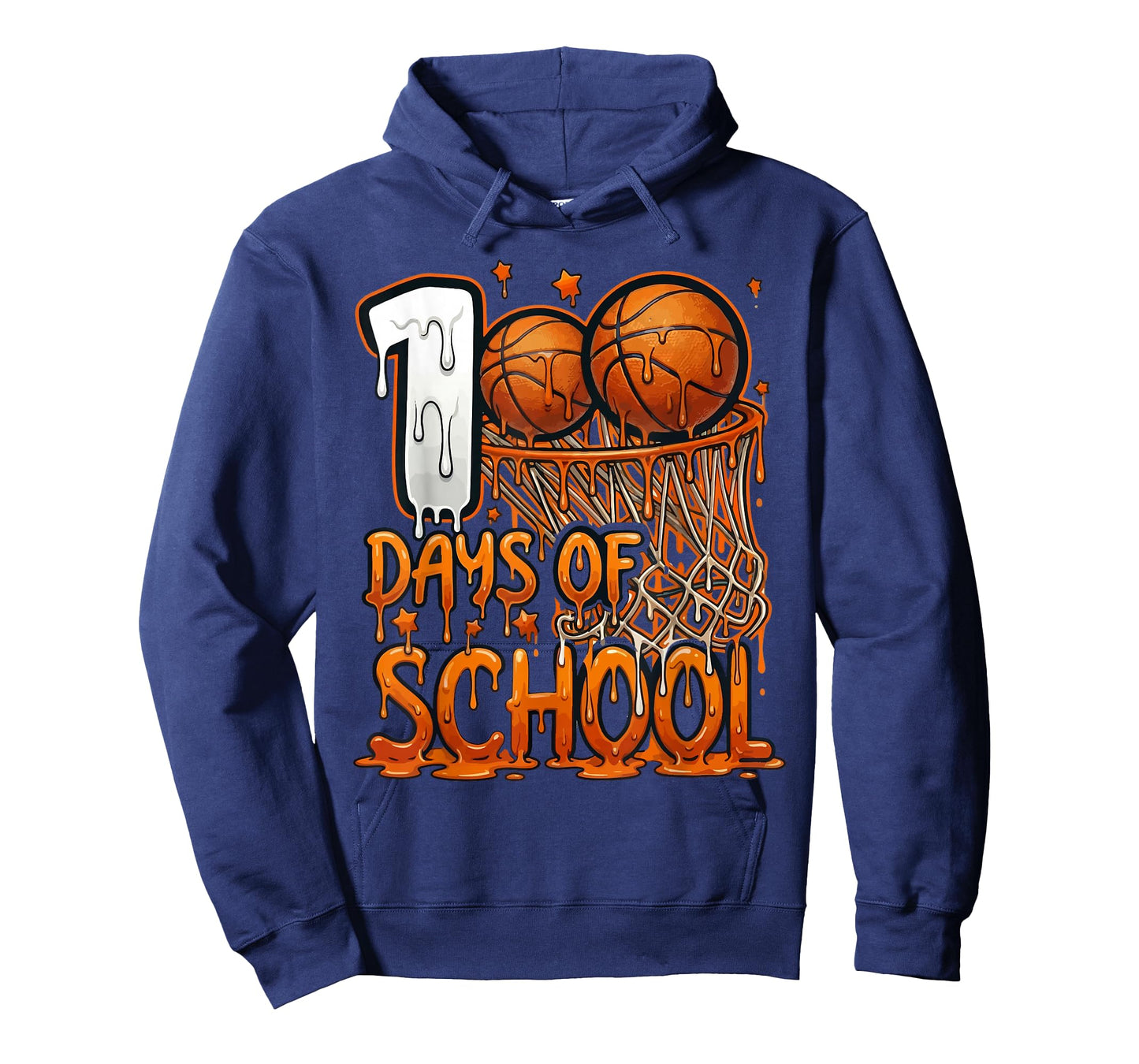 100th Days of School Basketball Drip for Boys Kids T-Shirt