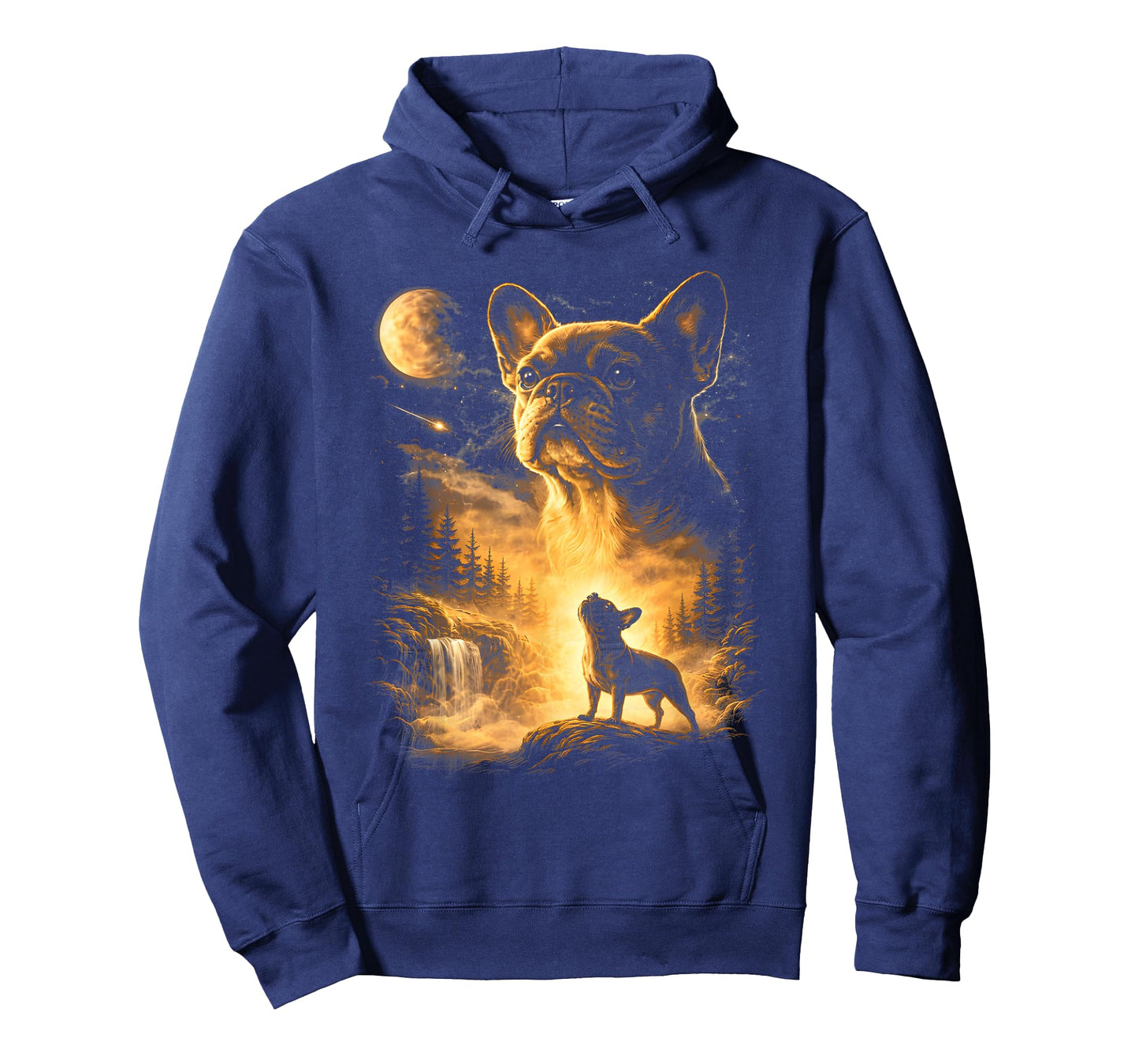 French Bulldog Howling to The Moon Meme 90s Animal Graphic T-Shirt