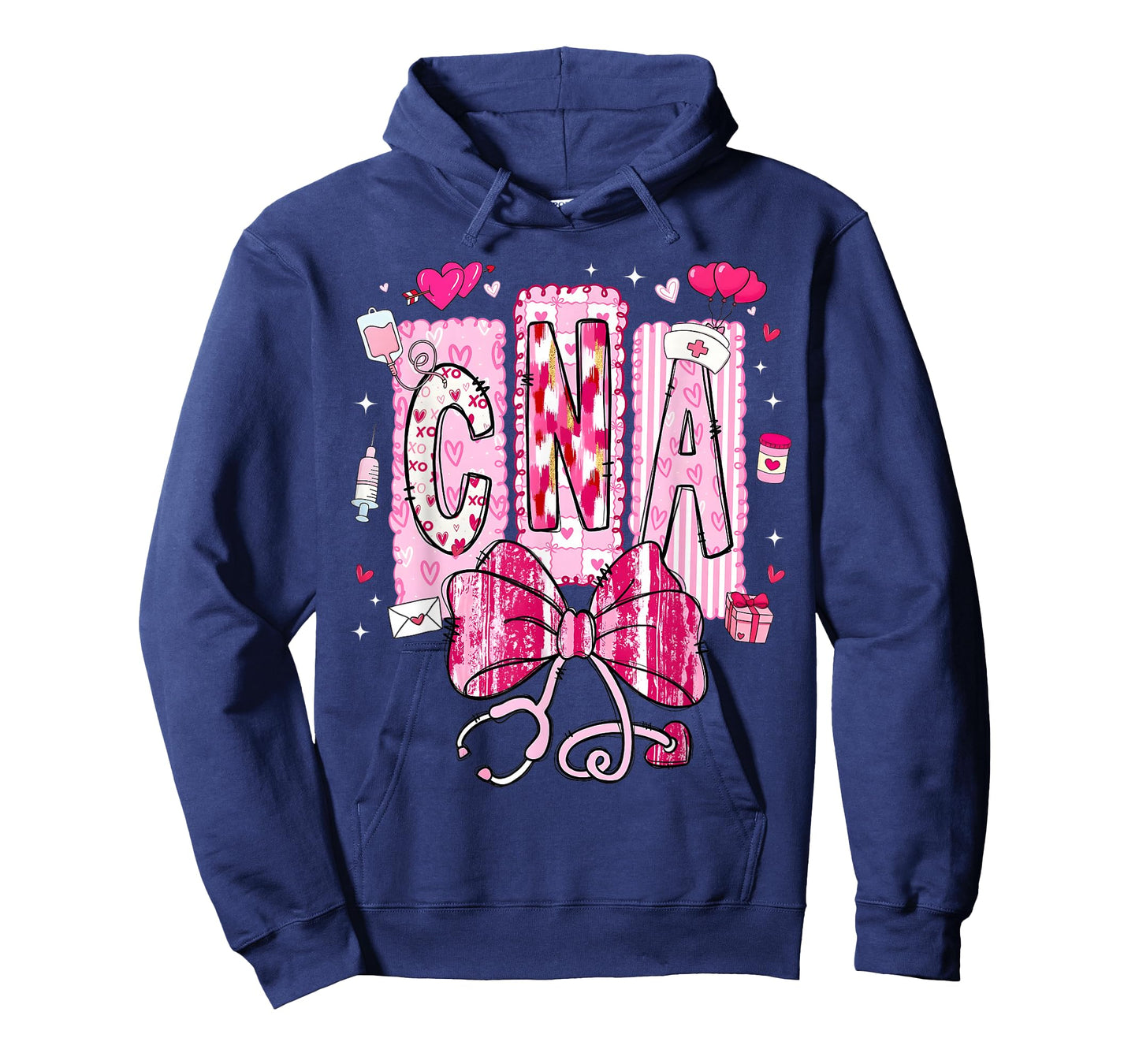 Valentine CNA Nurse Coquette Bow Stethoscope Girl Women T-Shirt