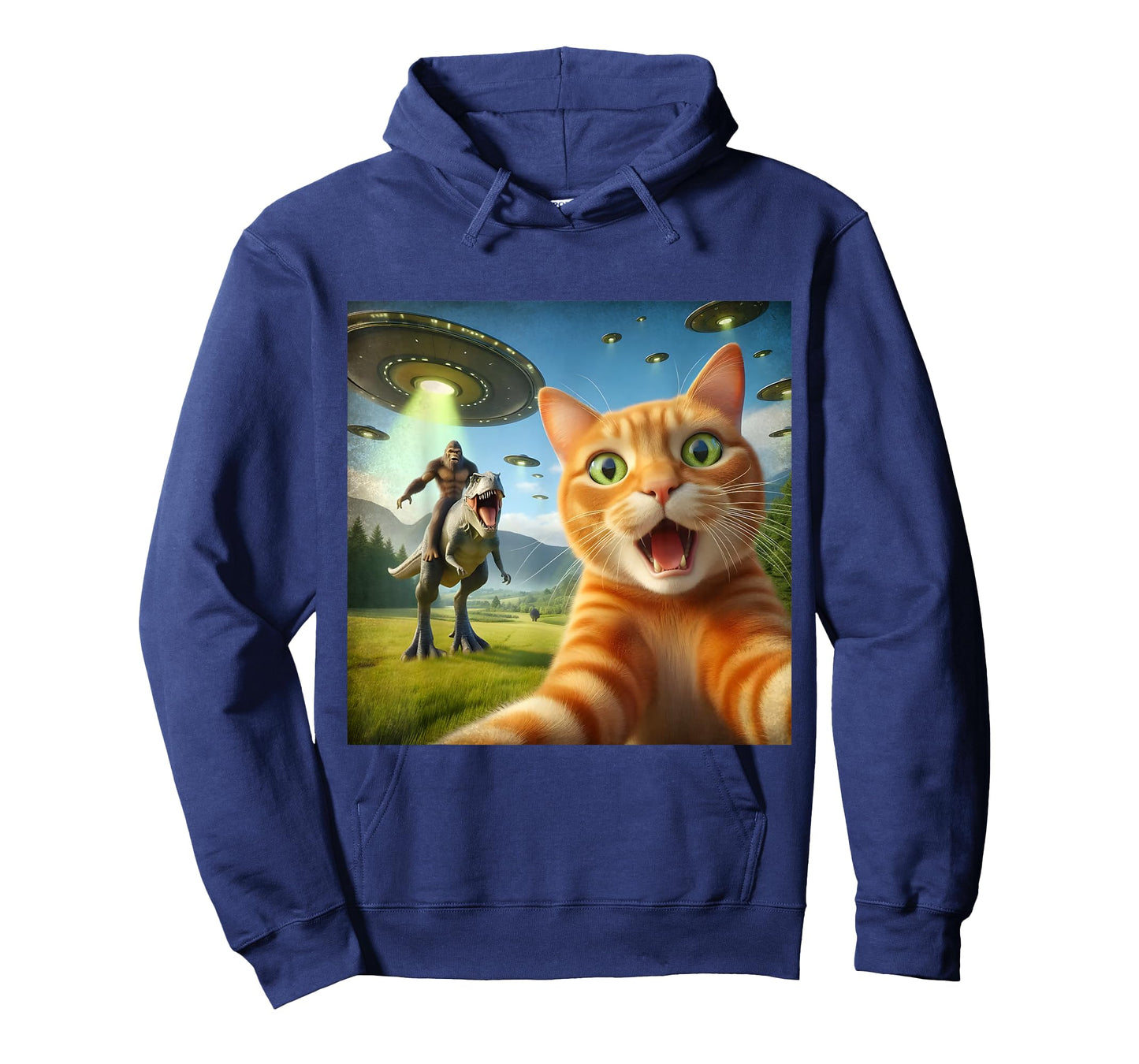 67 Cat Selfie UFO Bigfoot Funny Chaos Meme T-Shirt