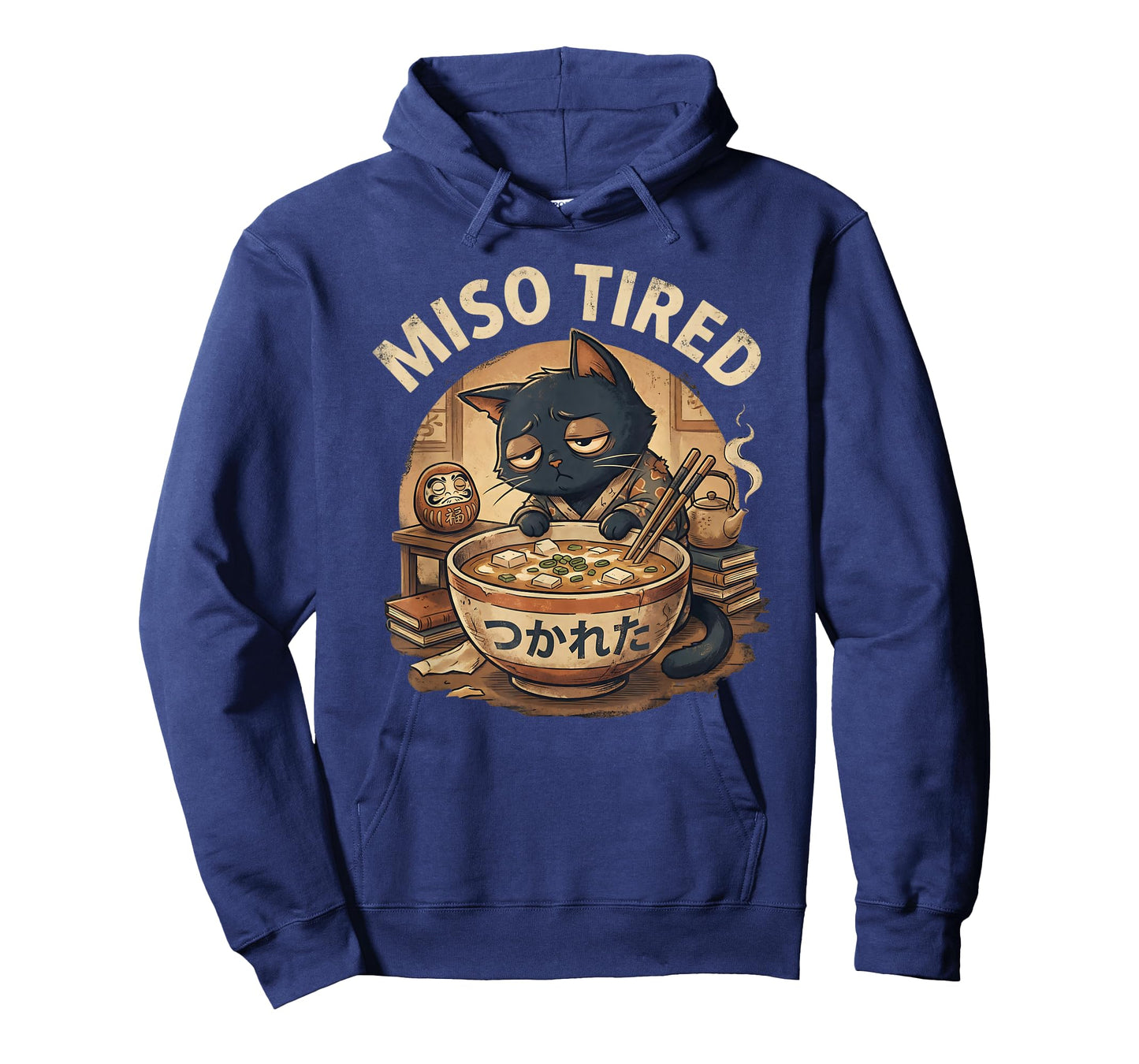 Miso Tired Funny Cat Japanese Pun Ramen T-Shirt