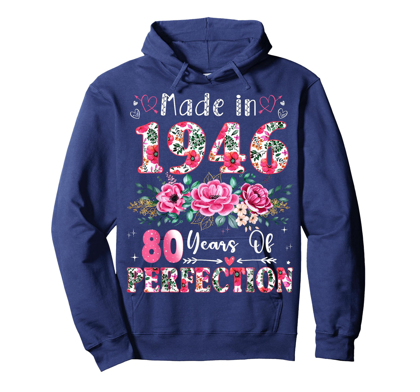80 Year Old Made in 1946 Floral 80th Birthday Women T-Shirt