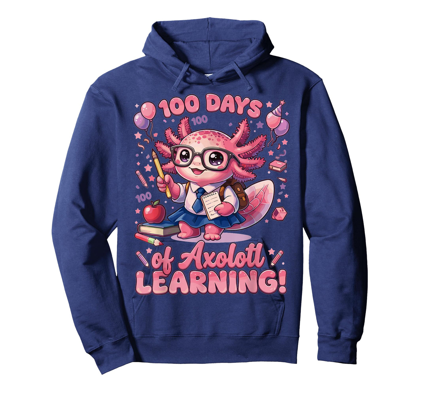 100 Days of Axolotl Learning Cute School T-Shirt