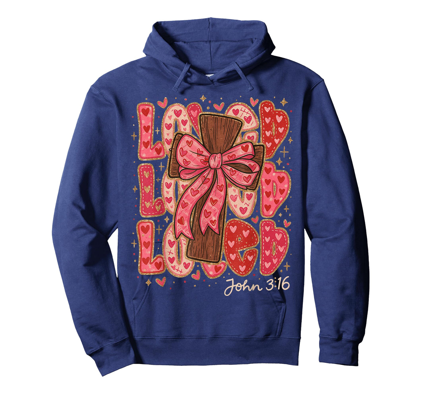 HUGvyn Loved John 3:16 Valentine Christian Preppy Coquette T-Shirt