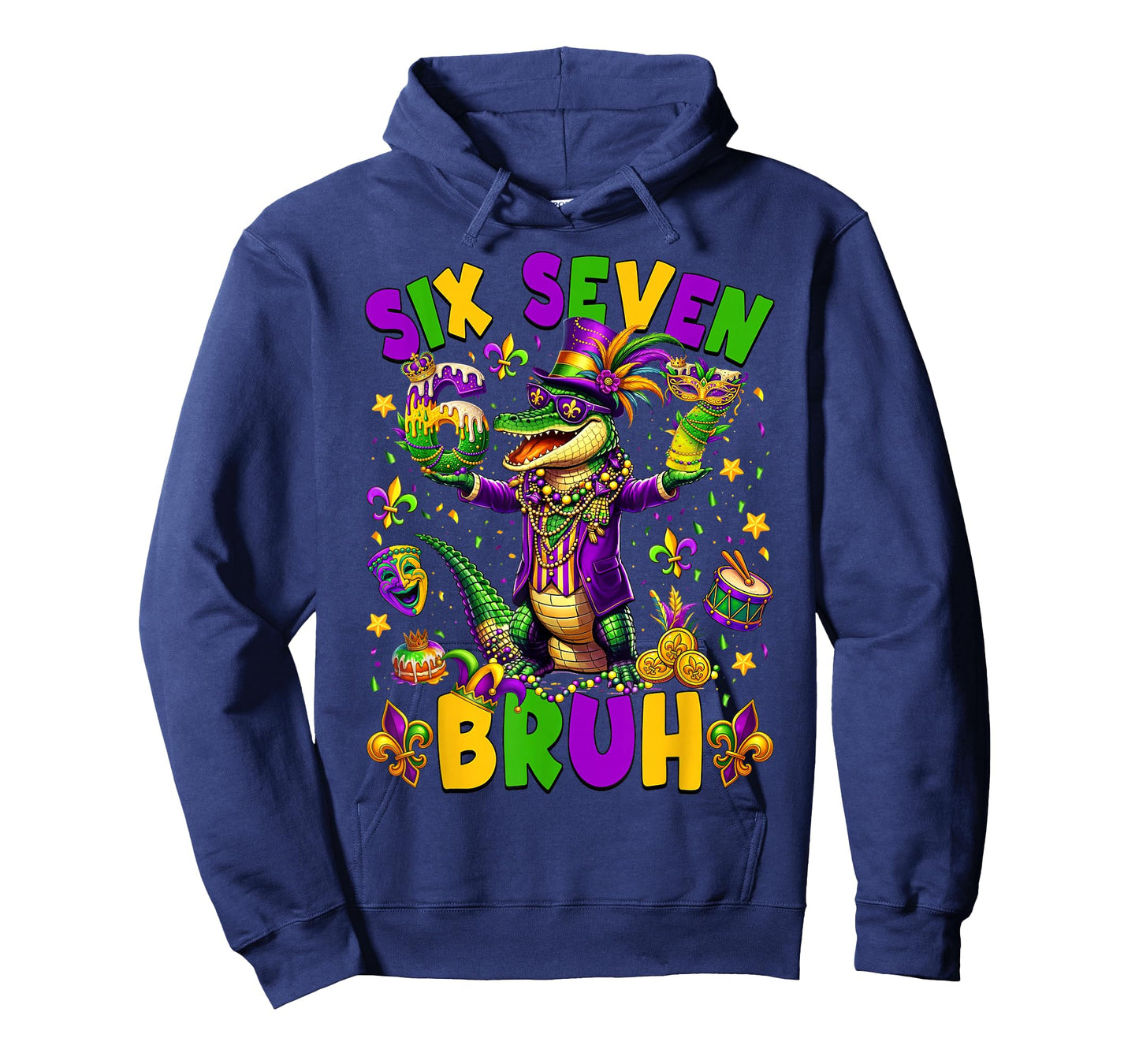 Mardi Gras Six Seven Bruh Mardigator Alligator 6 7 Meme Boy T-Shirt