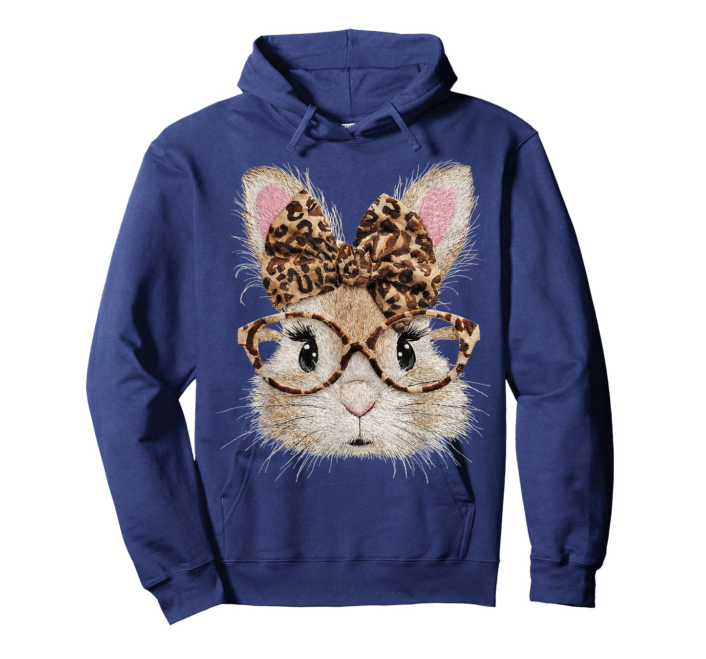 Cute Bunny Rabbit Face Leopard Coquette Bow Glasses Easter T-Shirt