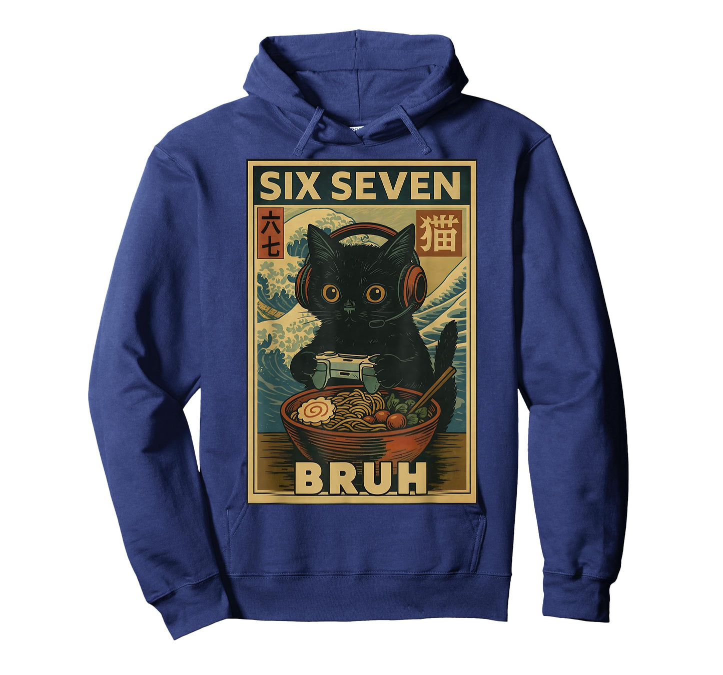 Six Seven Bruh Vintage Cat Meme Gift for Men Women Kids Boy T-Shirt
