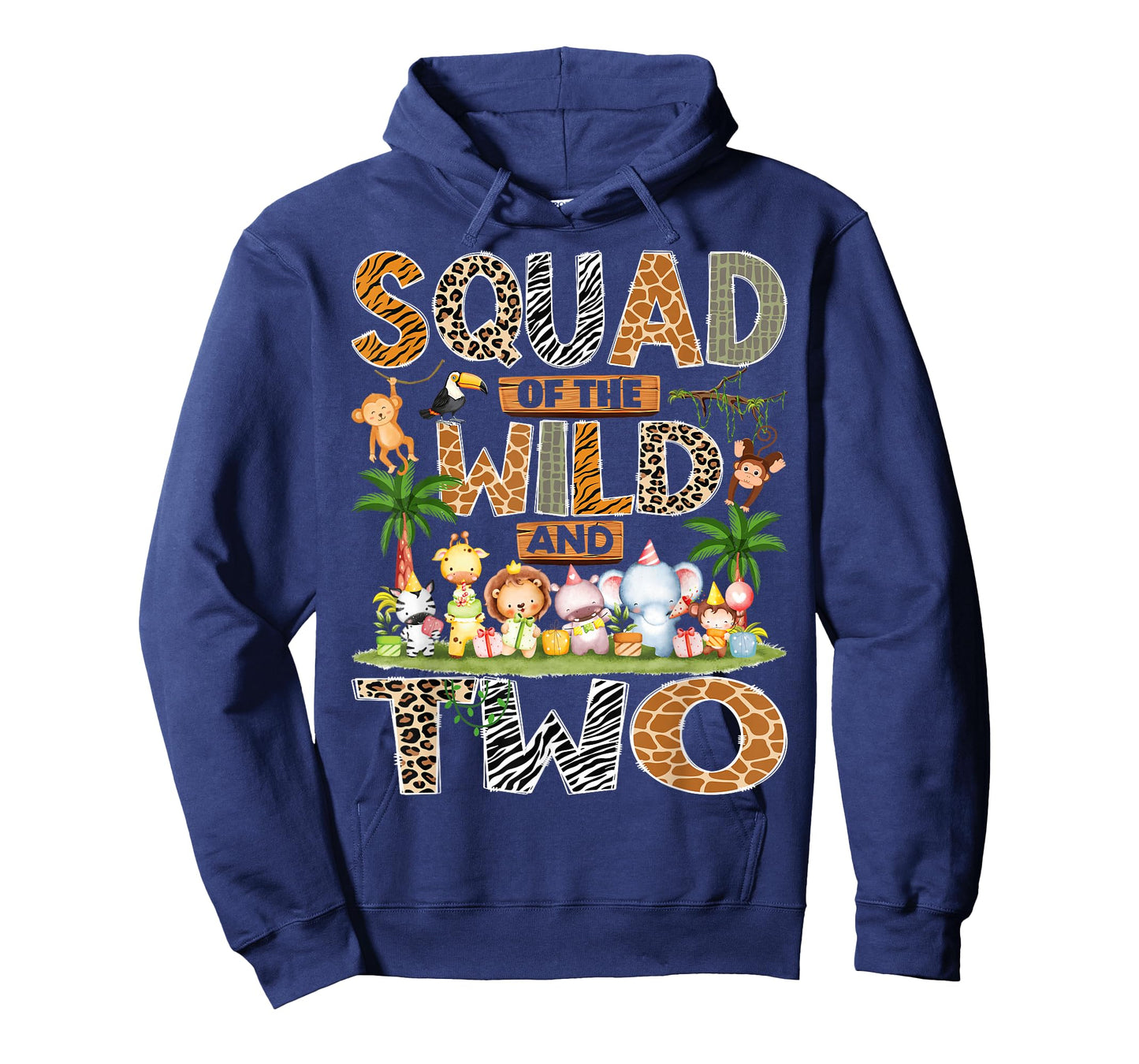 Squad of The Wild & Two 2nd Birthday Boy Safari Jungle T-Shirt