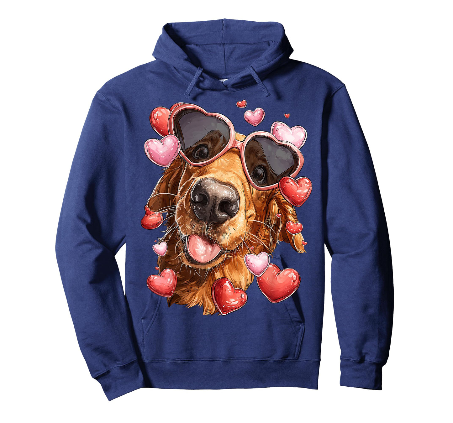 Golden Retriever Dog Valentine's Day Heart Sunglasses T-Shirt