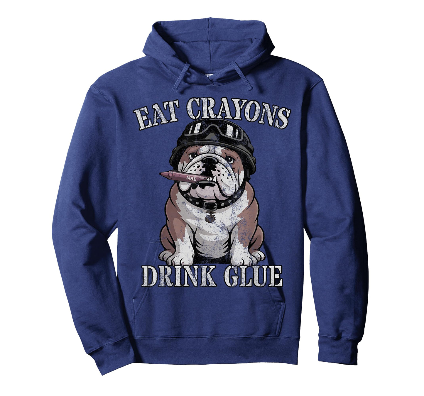 Bulldog EAT Crayons Drink Glue Team Military Officer Joke T-Shirt