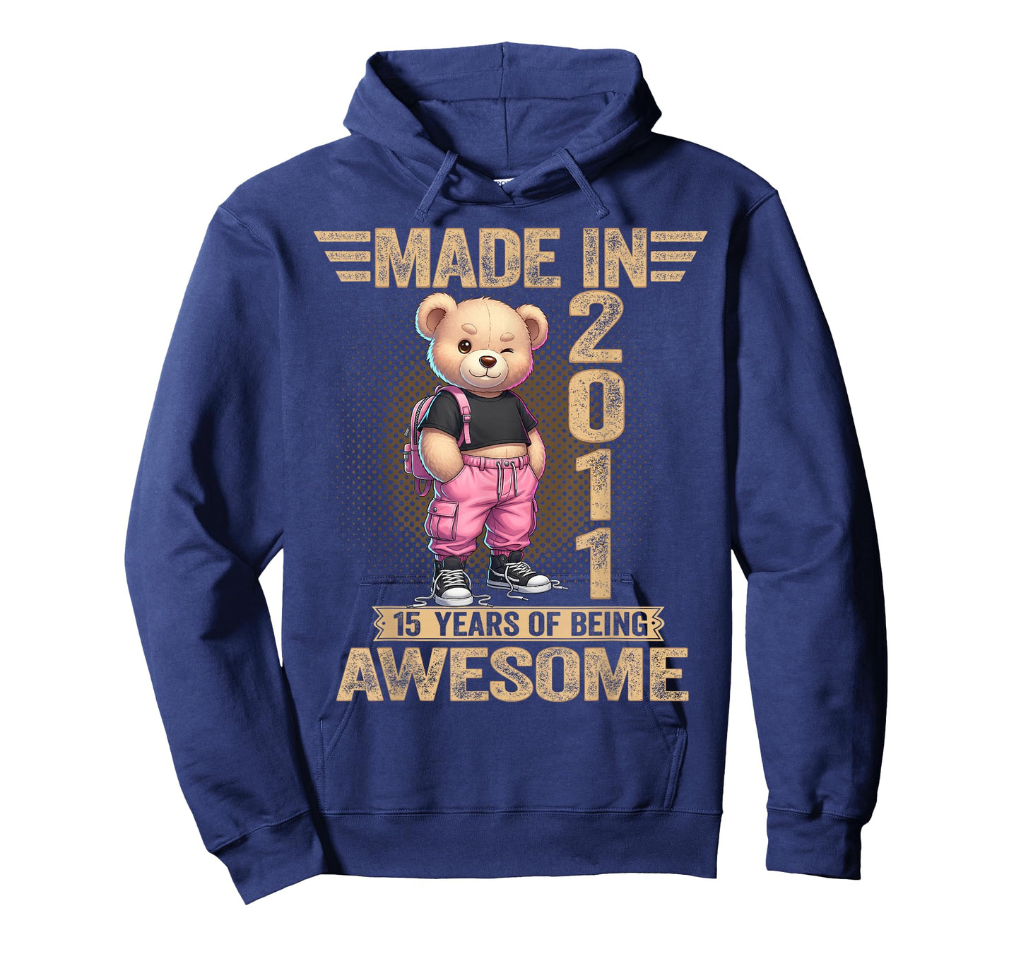 15th Birthday Made in 2011 15 Years of Being Awesome Bear T-Shirt