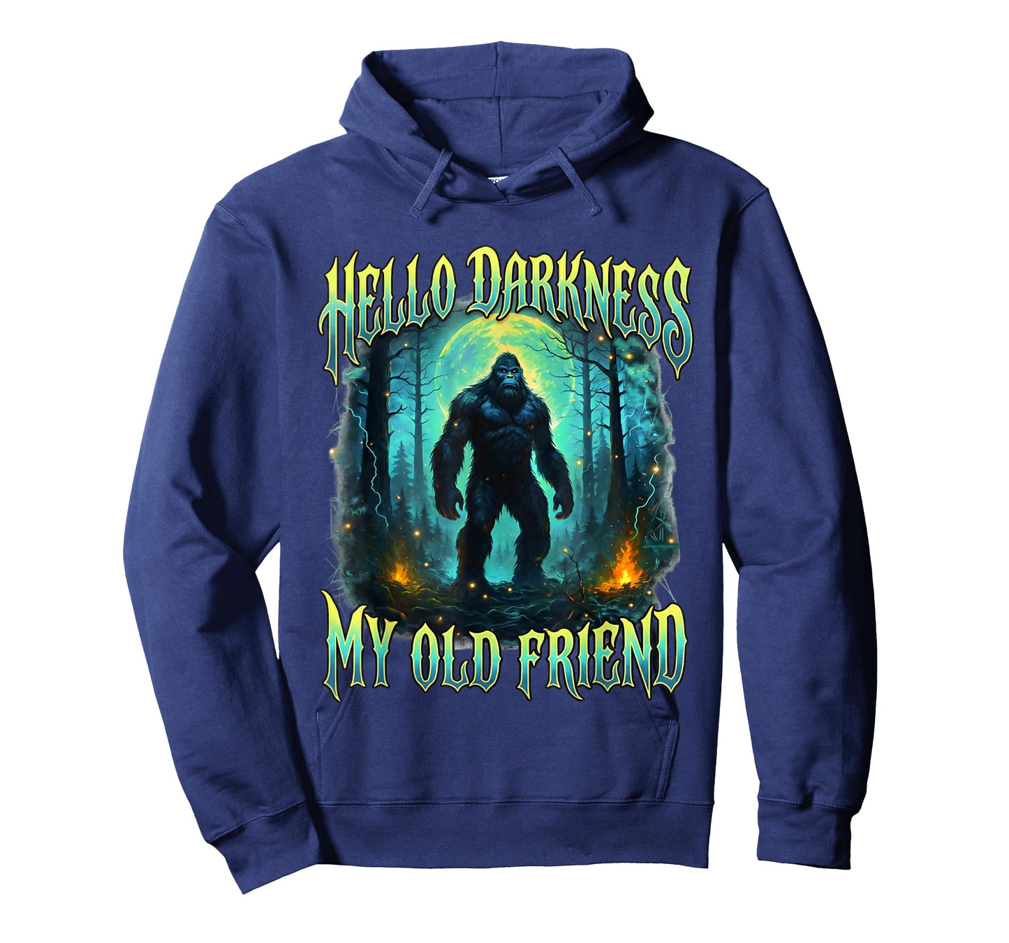 Hello Darkness My Old Friend Funny Sasquatch Bigfo T-Shirt
