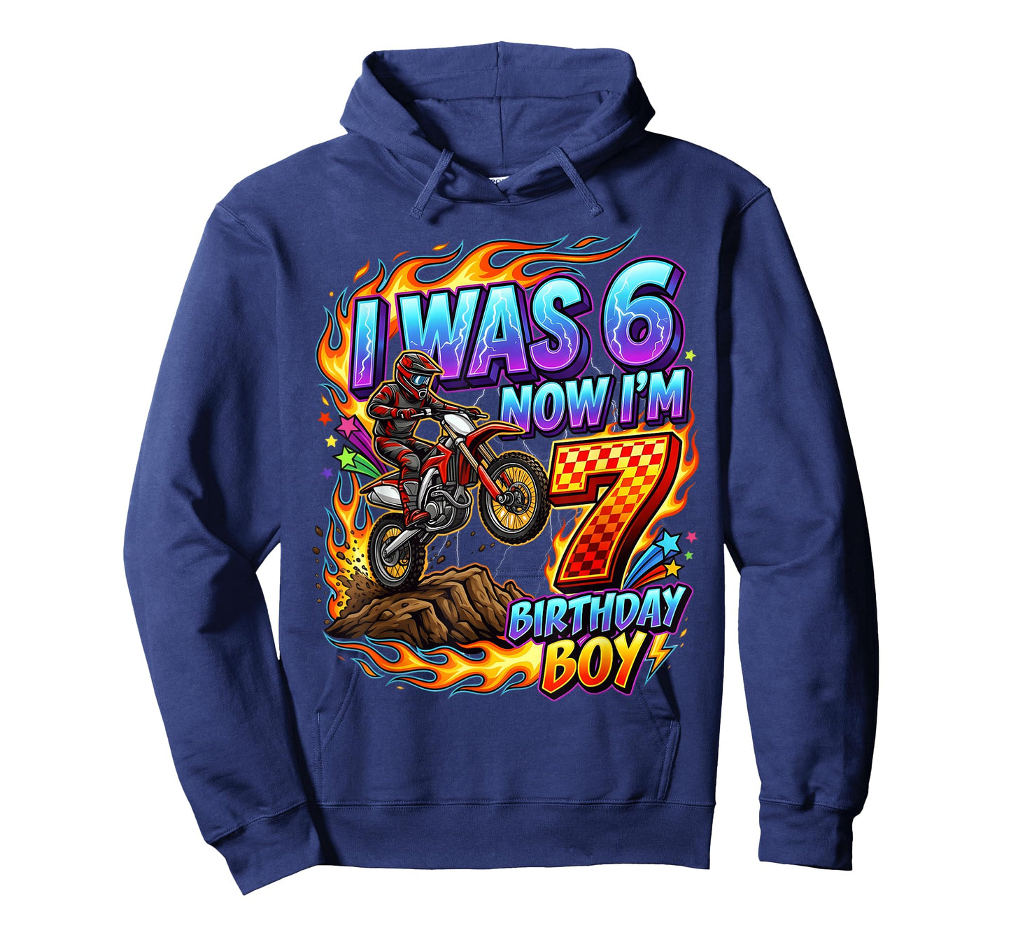 I was 6 Now I'm 7 Year Old Birthday boy Motocross 7th T-Shirt